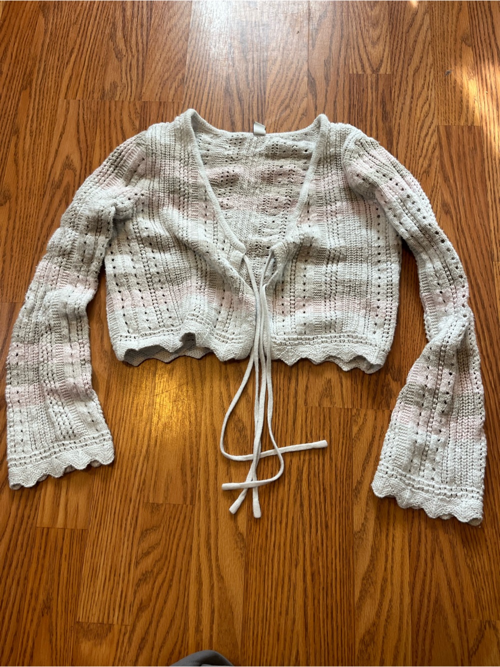 Ladies / jr size medium crochet cardigan top